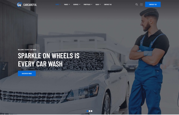 汽車洗滌網(wǎng)站模板 | HTML5洗車服務(wù)機構(gòu)建站模板下載 | 專業(yè)洗車服務(wù)-Toy模板網(wǎng)編號20007