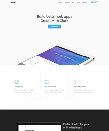 藍(lán)色單頁(yè)著陸頁(yè)HTML5模板