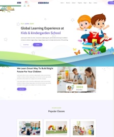 可愛卡通風格幼兒教育機構網站模板