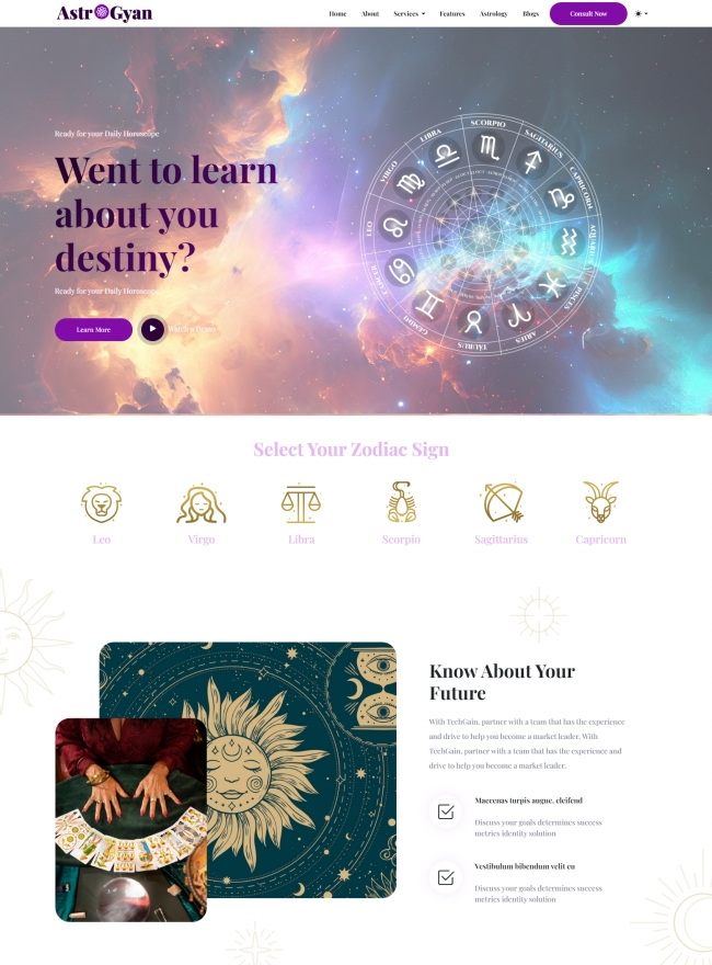 HTML5星座運勢網(wǎng)站模板