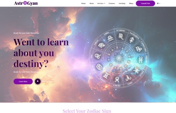 HTML5星座運勢網(wǎng)站模板-Toy模板網(wǎng)編號5777