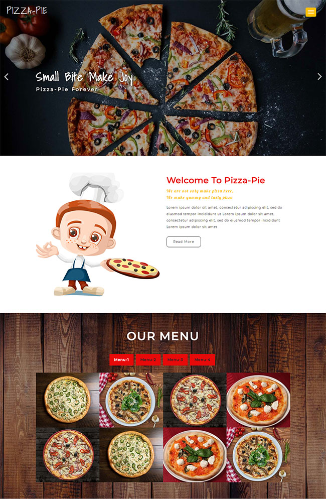 Pizza美食響應(yīng)式網(wǎng)站模板
