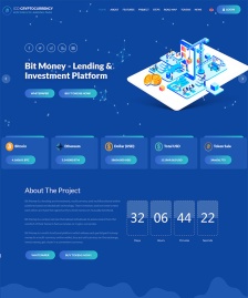 藍(lán)色比特貨幣貸款網(wǎng)站模板