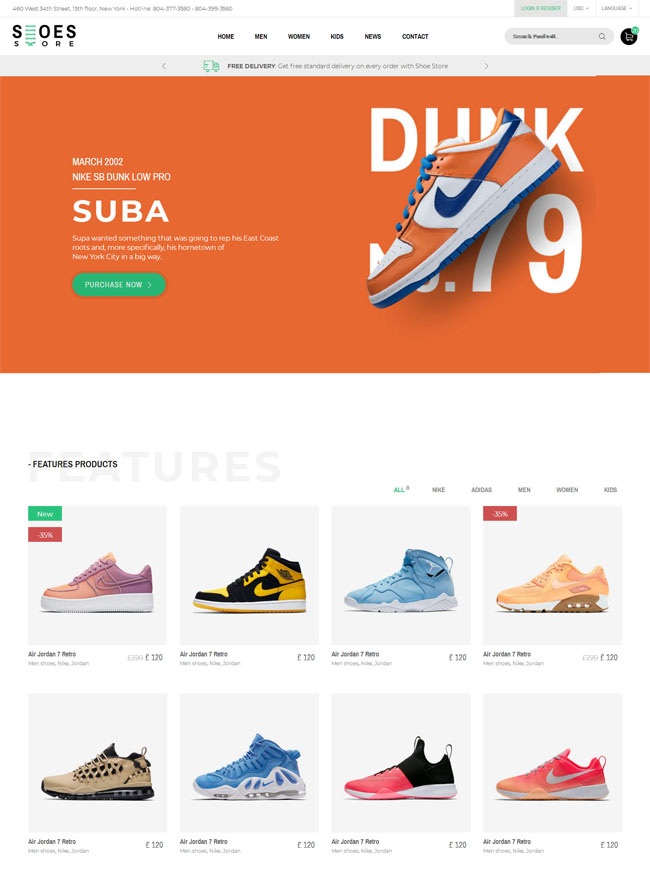全屏鞋服電商HTML5模板