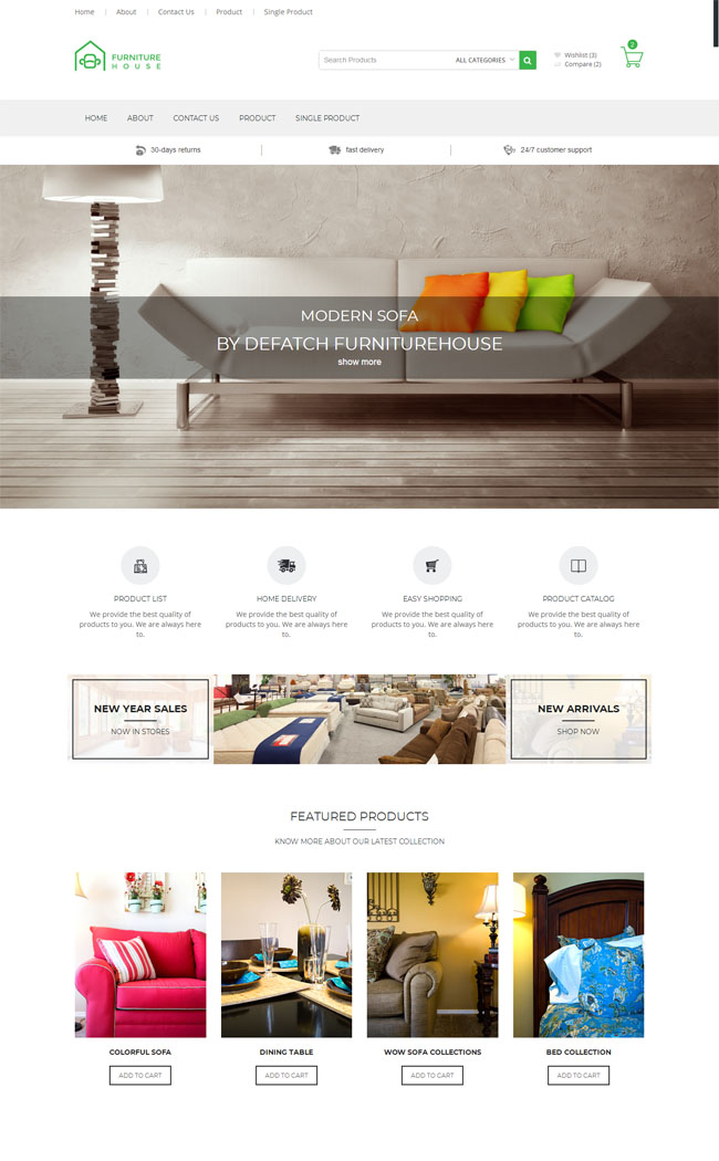 綠色家具商城html5模板