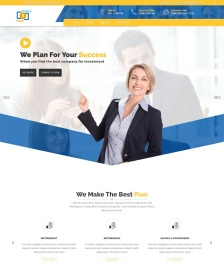 藍色金融企業(yè)HTML5模板