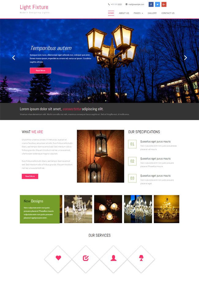 照明燈具企業(yè)HTML5模板