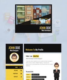 黃色HTML5個(gè)人簡(jiǎn)歷模板