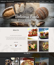 寬屏甜點美食HTML5模板