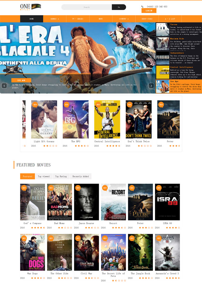 電影影視門戶網(wǎng)站html5模板