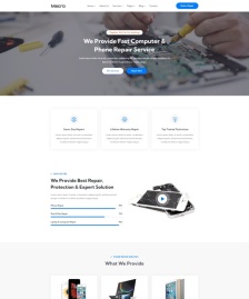 HTML5電腦電話維修服務網站模板