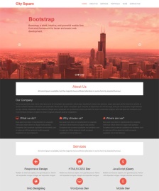 寬屏大氣樓房建筑HTML5模板