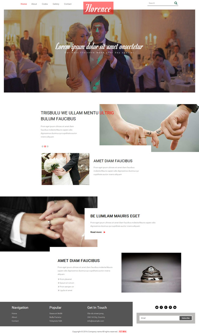 婚禮策劃企業(yè)html5模板