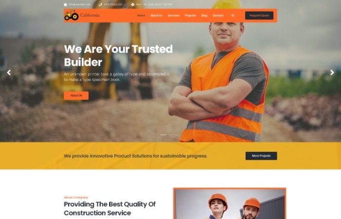 HTML5建筑施工服務公司網(wǎng)站模板-Toy模板網(wǎng)編號5526