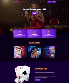 在線桌牌游戲娛樂(lè)公司HTML5模板