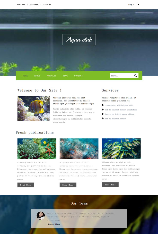 海底生物展示網(wǎng)站模板