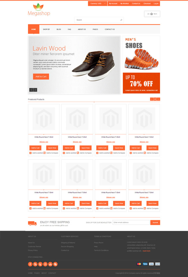 服裝B2C在線購物商城HTML5模板