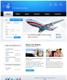 藍(lán)色航空公司html5模板
