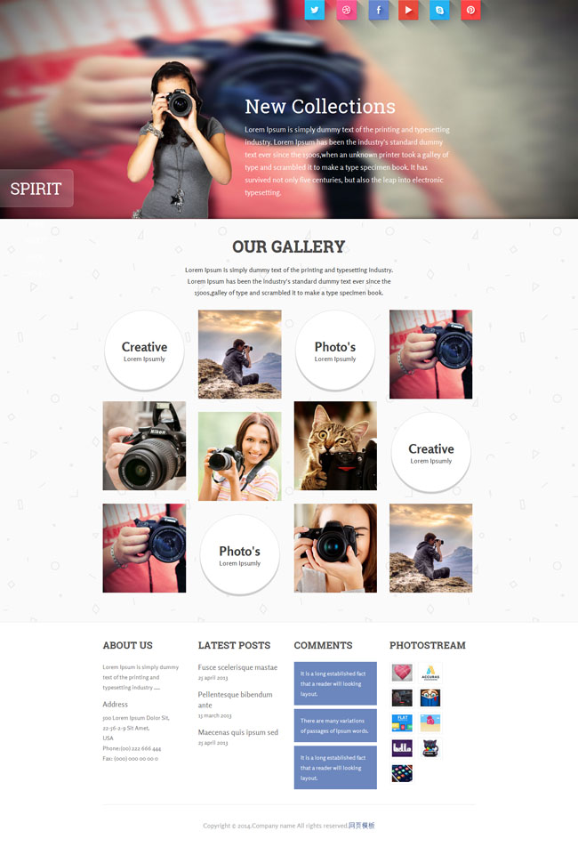 HTML5攝影主題模板spirit
