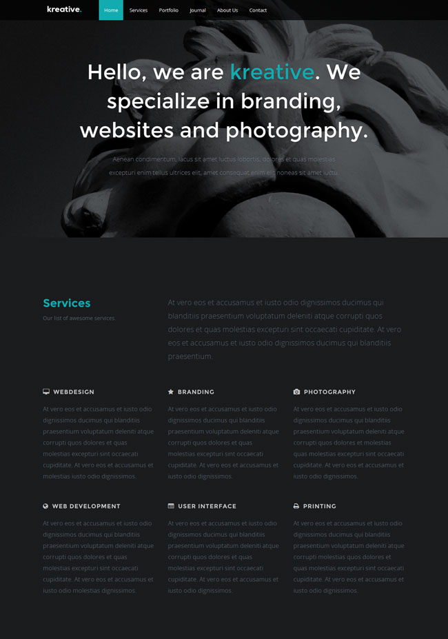 html5單頁模版kreative