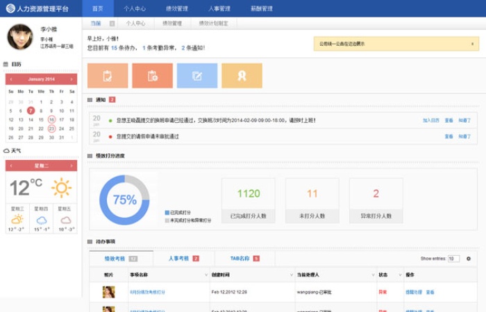 人力資源管理平臺(tái)后臺(tái)模板-Toy模板網(wǎng)編號(hào)634