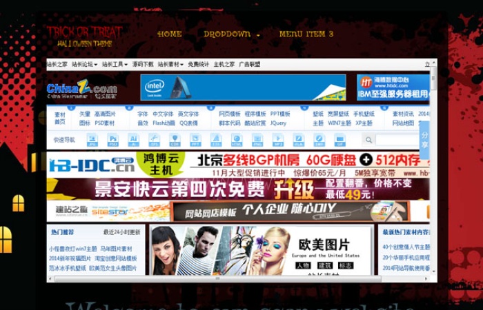 黑色萬圣節(jié)CSS3網(wǎng)頁模板-Toy模板網(wǎng)編號586