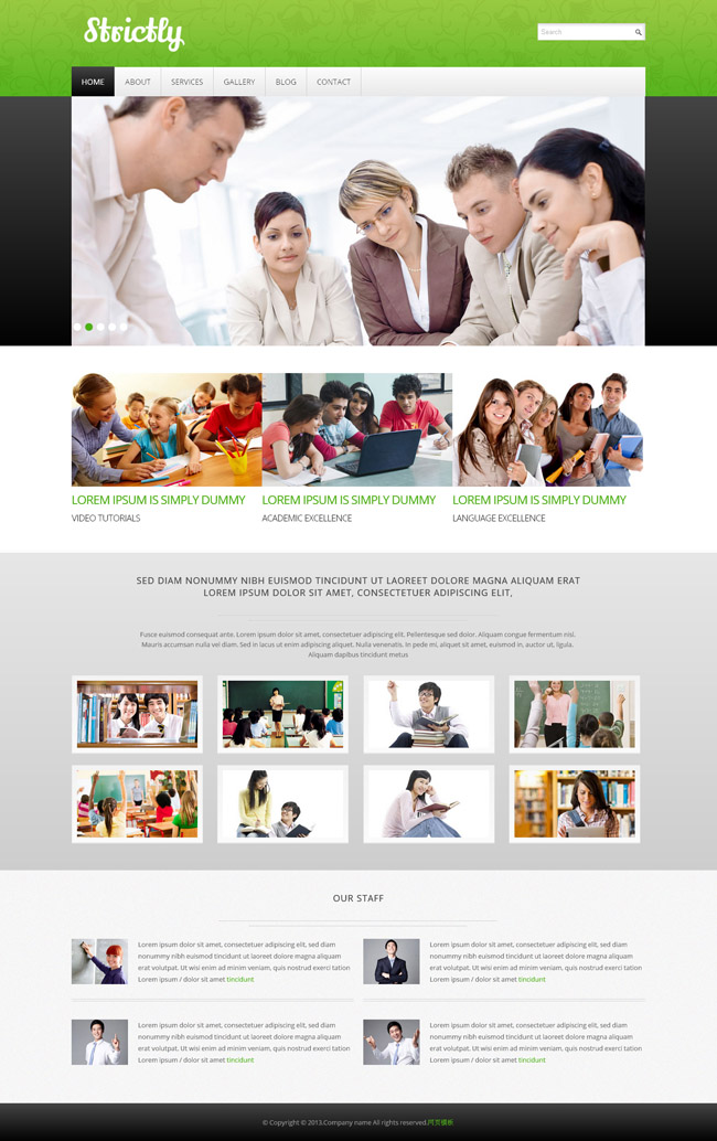 學(xué)校教育CSS3綠色模板
