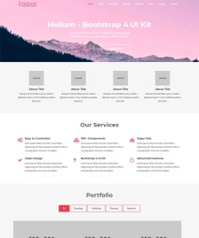 粉紅色Bootstrap4框架模板