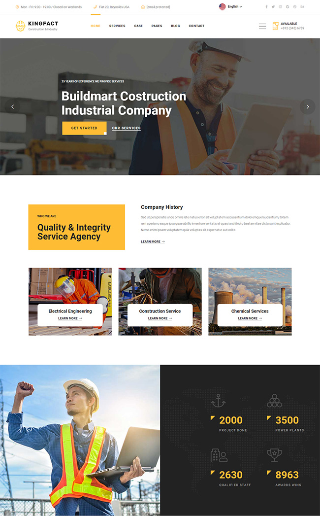 工業(yè)建筑公司HTML5模板