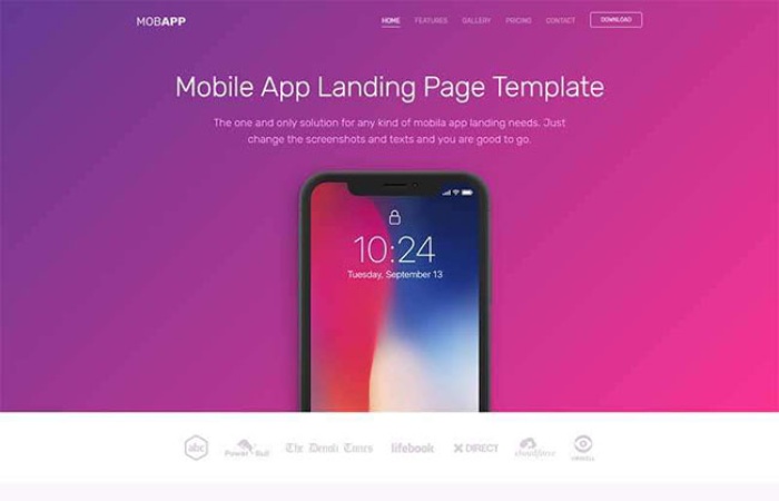 紫色移動應用app官網(wǎng)模板-Toy模板網(wǎng)編號5068