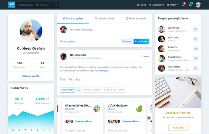 Linkedin社交媒體網站模板-Toy模板網編號5043
