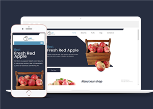 藍色響應式新鮮水果商店單頁網(wǎng)站HTML模板-HTML5模板