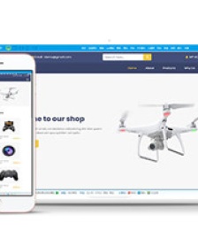 白色無人機數(shù)碼商店網(wǎng)站多頁面HTML5模板