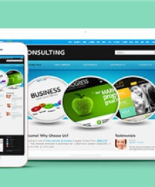 藍(lán)白色漂浪的企業(yè)HTML5網(wǎng)頁模板-HTML5模板