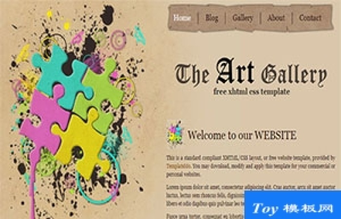 art gallery2列標(biāo)準(zhǔn)布局burly wooden顏色網(wǎng)站模板-Toy模板網(wǎng)編號(hào)17489
