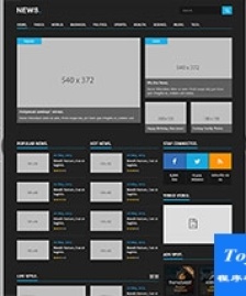 black黑色響應式新聞news科技博客模板-HTML5模板