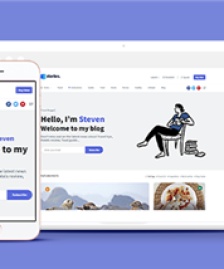 藍(lán)色自適應(yīng)旅行生活日志個人博客網(wǎng)站html模板-HTML5模板