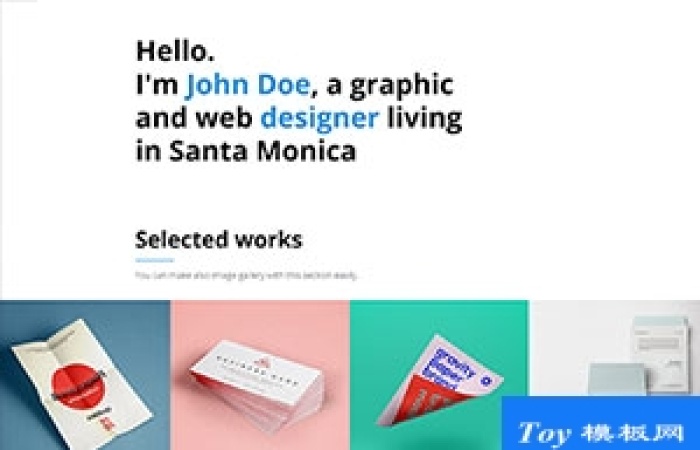 Designer設(shè)計(jì)師求職作品web簡(jiǎn)歷模板-Toy模板網(wǎng)編號(hào)18069