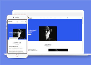藍(lán)色豎版?zhèn)€人信息介紹單頁(yè)網(wǎng)站模板-HTML5模板