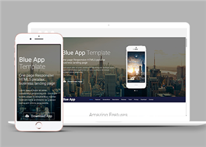 html5高端創(chuàng)新響應(yīng)式手機APP軟件下載介紹頁面單頁模板-HTML5模板