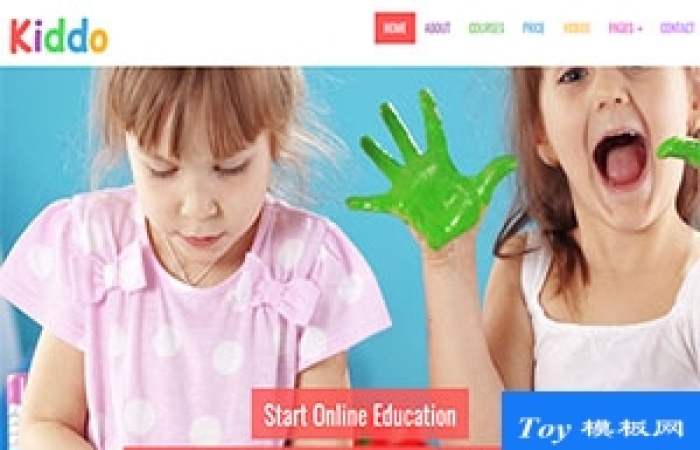 kiddo學(xué)校機構(gòu)簡潔現(xiàn)代設(shè)計響應(yīng)式網(wǎng)站模板-Toy模板網(wǎng)編號17319