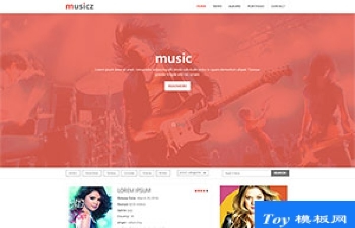 music音樂(lè)專(zhuān)輯門(mén)戶(hù)博客html5模板-Toy模板網(wǎng)編號(hào)19298