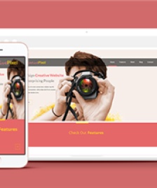 粉紅色自適應(yīng)創(chuàng)意攝影主題單頁html模版-HTML5模板