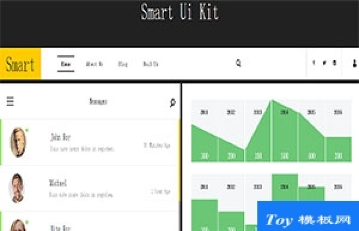 Smart Ui Kit智能現(xiàn)代UI套件數(shù)據(jù)分析網(wǎng)站模板-Toy模板網(wǎng)編號17380