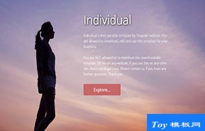 彩色天空Individual視差效果類別網(wǎng)站模板-Toy模板網(wǎng)編號17500