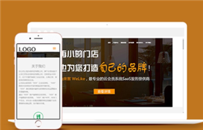 橙色響應(yīng)式微信會(huì)員營(yíng)銷策劃網(wǎng)站模板-Toy模板網(wǎng)編號(hào)13285