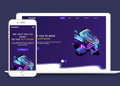 紫色網(wǎng)頁軟件制作公司HTML5模板-HTML5模板