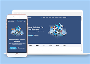 創(chuàng)意卡通圖片布局應(yīng)用程序IT公司網(wǎng)站模板-HTML5模板
