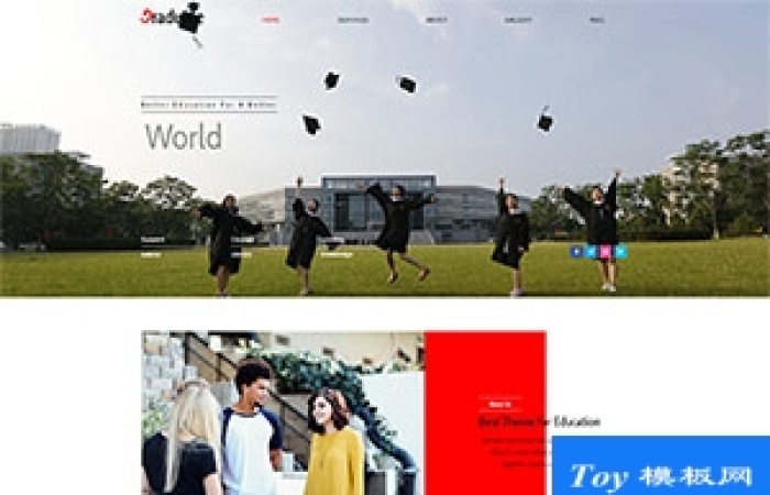 大學學校官網(wǎng)html5響應式模板-Toy模板網(wǎng)編號18921