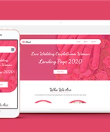 粉色浪漫自適應(yīng)婚禮策劃展示頁面單頁html模板